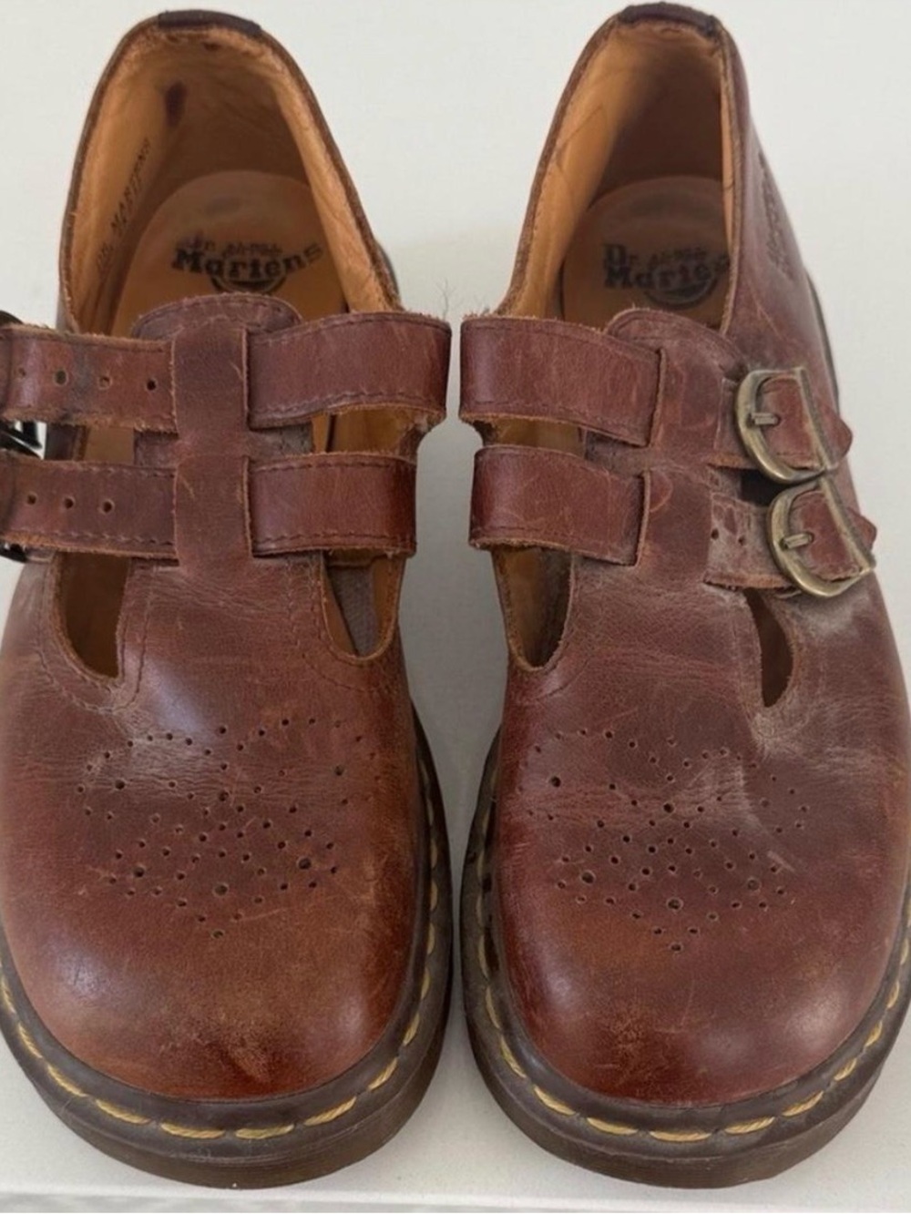 Dr. Martens Brown Leather Double-Strap Loafers